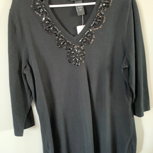 Lane Bryant sweater with bead and sequins 14-16W office career wedding formal - Picture 16 of 16